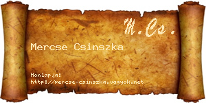 Mercse Csinszka névjegykártya